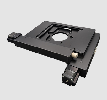 H105 6-inch XY motorized stage for semiconductor scanning, compatible with upright industrial microscopes.