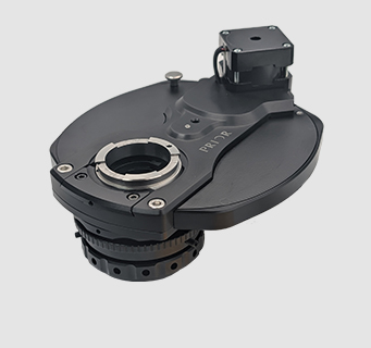 HF108B high-speed ultra-thin filter wheel for fluorescence microscopy.