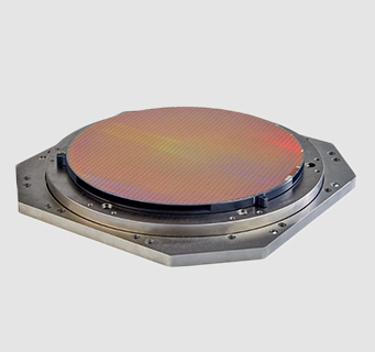 Piezo z-axis stage for semiconductor inspection with a 12-inch silicon wafer.